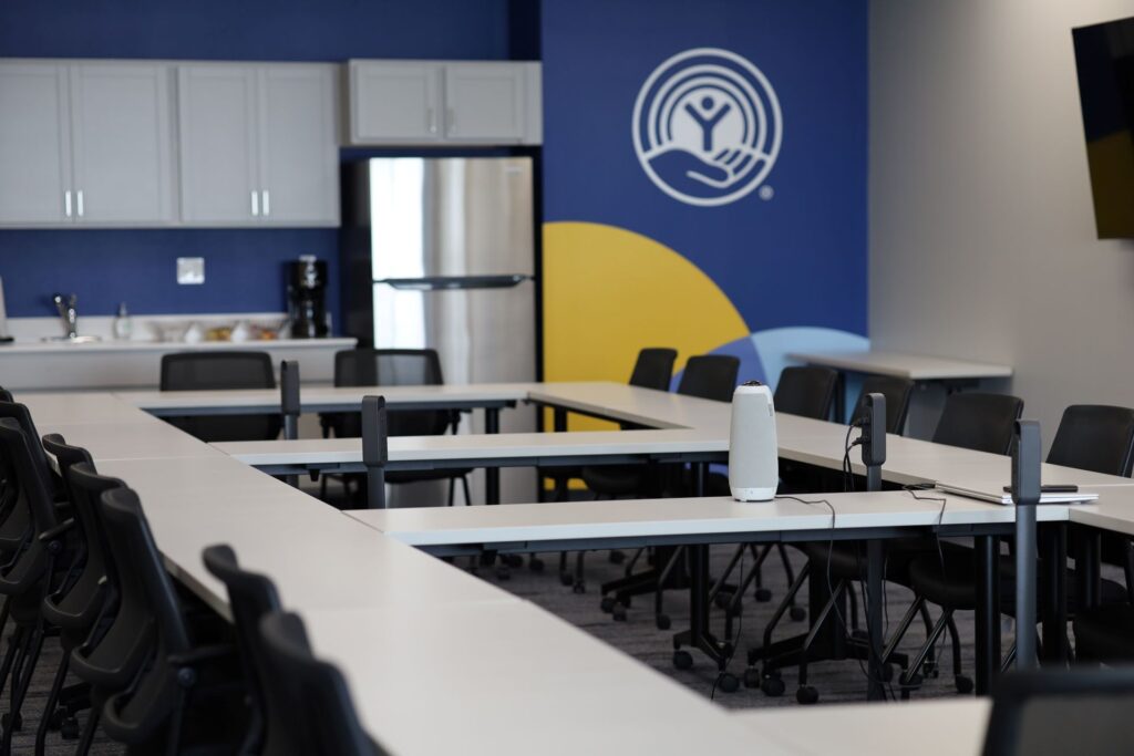 Modern conference room with equipment
