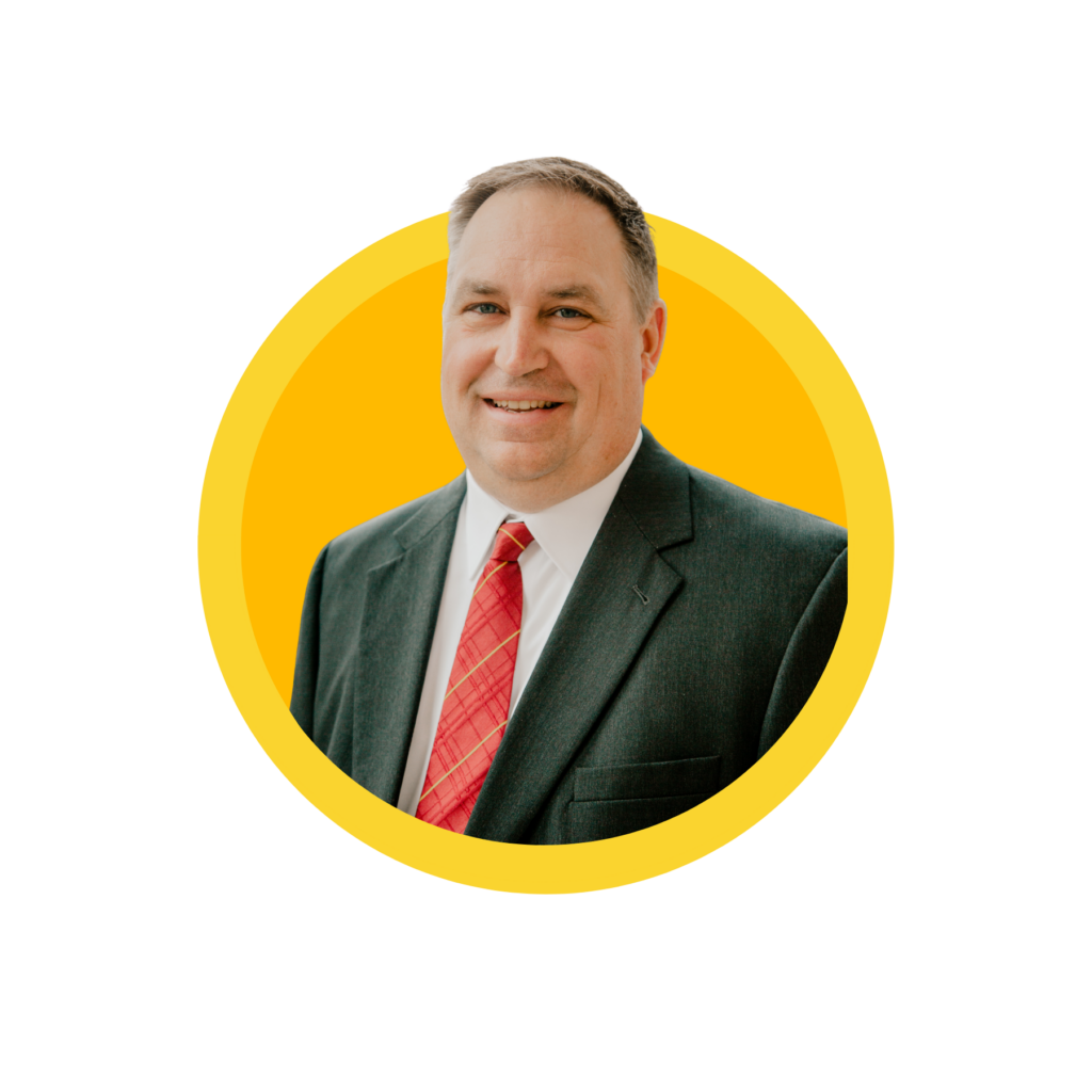Man in suit with yellow background