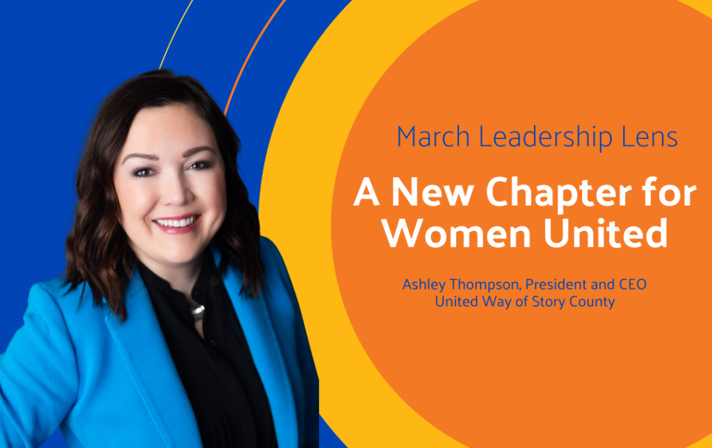Woman in blue jacket, leadership theme