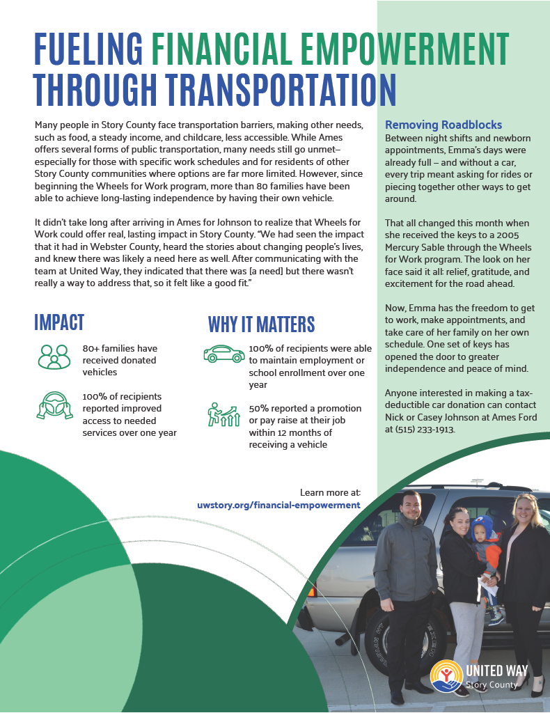 Transportation aids financial empowerment efforts.