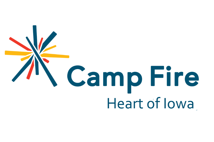 Colorful logo for Camp Fire Iowa