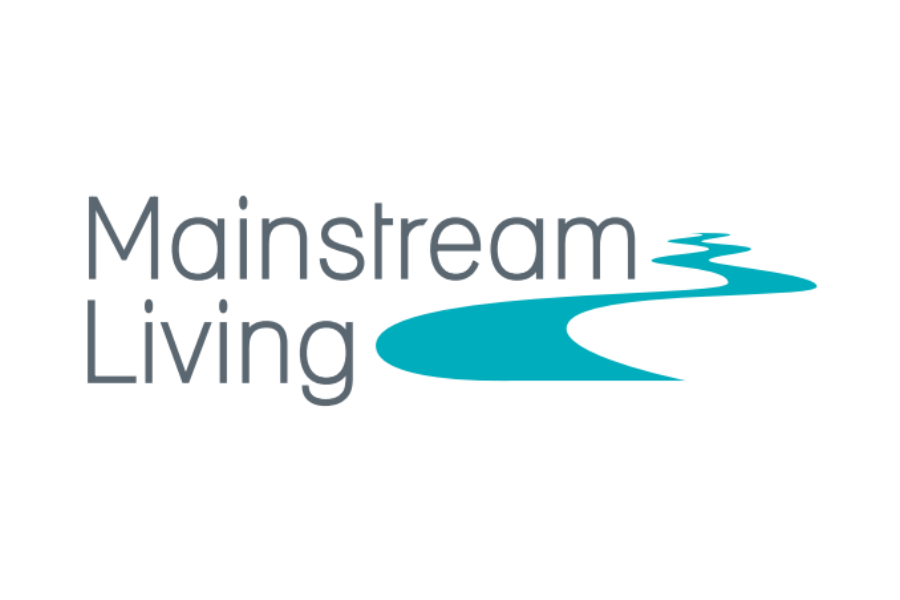 Logo with text and flowing design