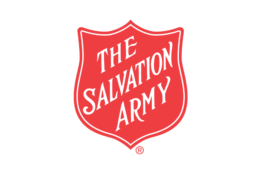 Red shield with Salvation Army text