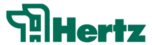 Hertz logo in green and black