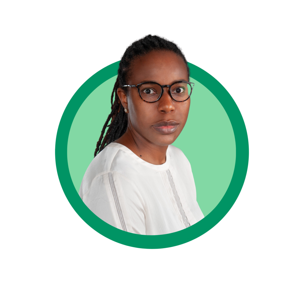 Woman with glasses and braided hair