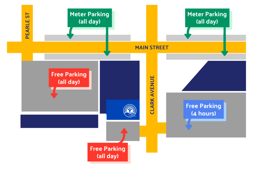 Parking options with time limits indicated