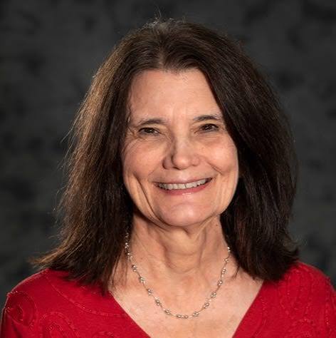 Smiling woman with dark hair